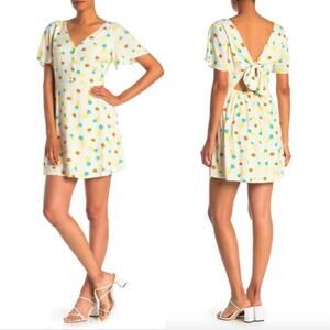 Lush Fruit print tie back dress size large